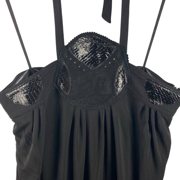 Anthropologie Leifsdottir Black Halter Maxi Dress Size Small - Picture 3 of 12